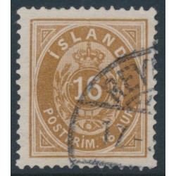 ICELAND - 1886 16a brown Numeral, perf. 14:13½, used – Facit # 13c