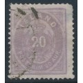 ICELAND - 1876 20a violet Numeral, perf. 14:13½, used – Facit # 14a