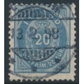ICELAND - 1896 20a blue Numeral, perf. 12¾, used – Facit # 28b