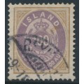 ICELAND - 1892 100a brown/purple Numeral, perf. 14:13½, used – Facit # 19
