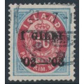 ICELAND - 1902 50a blue/red Numeral, perf. 14:13½, overprinted Í GILDI ’02-‘03, used – Facit # 43