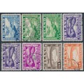 ICELAND - 1934 10a to 2Kr Airmail set of 8, used – Facit # 204-209