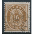 ICELAND - 1886 16a brown Numeral, perf. 14:13½, used – Facit # 13c