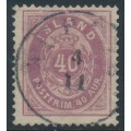 ICELAND - 1891 40a lilac Numeral, perf. 14:13½, used – Facit # 17c