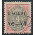 ICELAND - 1902 4a red/grey Numeral, perf. 12¾, o/p Í GILDI ’02-‘03, inverted watermark, used – Facit # 50v8