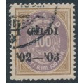 ICELAND - 1902 100a brown/purple Numeral, perf. 14:13½, o/p Í GILDI ’02-‘03, used – Facit # 44