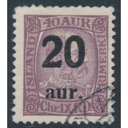 ICELAND - 1922 20aur on 40a purple King Christian IX, used – Facit # 100