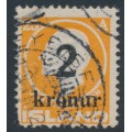 ICELAND - 1926 2Kr overprint on 25a orange Jón Sigurðsson, used – Facit # 106