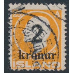 ICELAND - 1926 2Kr overprint on 25a orange Jón Sigurðsson, used – Facit # 106