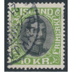 ICELAND - 1931 10Kr green/black King Christian X, used – Facit # 157