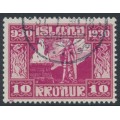 ICELAND - 1930 10Kr red-lilac Anniversary of the Althing, used – Facit # 187