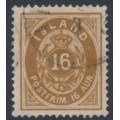 ICELAND - 1886 16a brown Numeral, perf. 14:13½, used – Facit # 13c