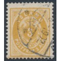 ICELAND - 1901 3a brown-yellow Numeral (large 3), perf. 12¾, used – Facit # 21