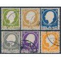 ICELAND - 1911 1E to 25a Jón Sigurðsson set of 6, used – Facit # 108-113