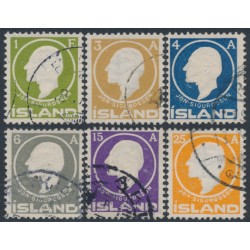 ICELAND - 1911 1E to 25a Jón Sigurðsson set of 6, used – Facit # 108-113