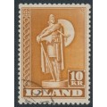 ICELAND - 1948 10Kr orange-brown Thorfinn Karlsefni, perf. 11½:11½, used – Facit # 280