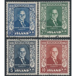 ICELAND - 1952 Sveinn Björnsson set of 4, used – Facit # 315-318