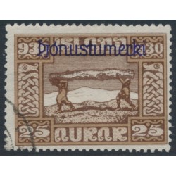ICELAND - 1930 25a brown Althing, o/p ÞJÓNUSTUMERKI, used – Facit # TJ65