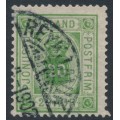 ICELAND - 1876 20a yellow-green Numeral, perf. 14:13½, ÞJÓNUSTU, used – Facit # TJ8c