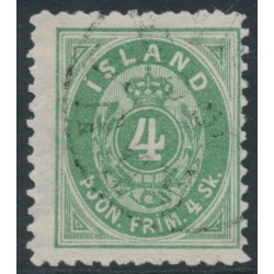 ICELAND - 1873 4Sk green Numeral Official, postally used – Facit # TJ3