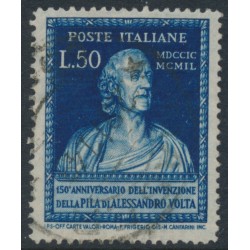 ITALY - 1949 50L dark blue Alexander Volta, used – Michel # 785