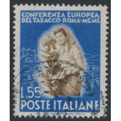 ITALY - 1950 55L ultramarine/brown Tobacco Conference, used – Michel # 804