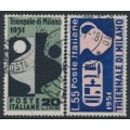 ITALY - 1951 Milan Triennale set of 2, used – Michel # 839-840