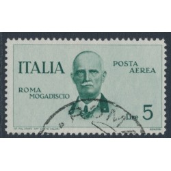 ITALY - 1934 5L green King Victor Emanuel III airmail, used – Michel # 517