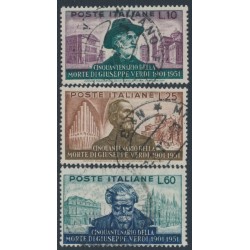 ITALY - 1951 10L to 60L Giuseppe Verdi set of 3, used – Michel # 850-852