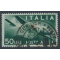 ITALY - 1946 50L deep green Airmail, used – Michel # 713