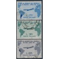 ITALY - 1961 President’s Visit to South America set of 3, used – Michel # 1100-1102