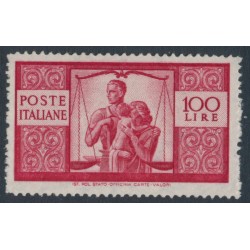 ITALY - 1946 100L carmine Family, perf. 14:14, MNH – Michel # 704A