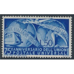ITALY - 1949 50L ultramarine UPU Anniversary, MH – Michel # 772
