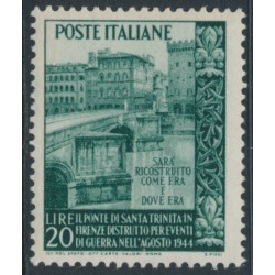 ITALY - 1949 20L deep green Ponte di Santa Trinita, MNH – Michel # 787