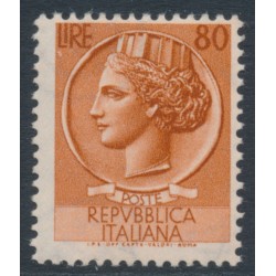 ITALY - 1953 80L orange-brown Italia Turrita, MH – Michel # 891