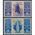 ITALY - 1948 100L & 200L St. Caterina airmail set of 2, MH – Michel # 744-745