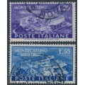 ITALY - 1951 Rebuilding of Monte Cassino set of 2, used – Michel # 837-838