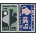 ITALY - 1951 Milan Triennale set of 2, MNH – Michel # 839-840