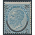 ITALY - 1865 20c on 15c dull blue King Vittorio Emanuele II (type III), MH – Michel # 25III