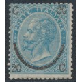ITALY - 1865 20c on 15c dull blue King Vittorio Emanuele II (type I), MNG – Michel # 25I