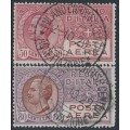 ITALY - 1928 50c red & 80c violet/brown Airmail set of 2, used – Michel # 279-280