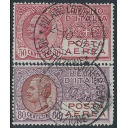 ITALY - 1928 50c red & 80c violet/brown Airmail set of 2, used – Michel # 279-280