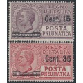 ITALY - 1927 Posta Pneumatica overprints set of 2, MNH – Michel # 268-269