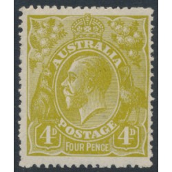 AUSTRALIA - 1924 4d greenish olive KGV Head, single watermark, MH – ACSC # 114B