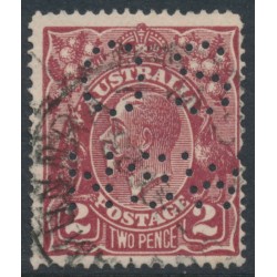 AUSTRALIA - 1924 2d brown KGV, single watermark, 'weak lower ¼ of design' [16R58], used – ACSC # 97Abb