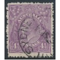 AUSTRALIA - 1924 4½d violet KGV, single watermark, coarse mesh paper, used – ACSC # 118A