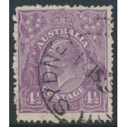 AUSTRALIA - 1924 4½d violet KGV, single watermark, coarse mesh paper, used – ACSC # 118A