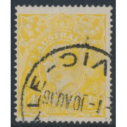 AUSTRALIA - 1916 4d lemon-yellow KGV, single watermark, used – ACSC # 110C