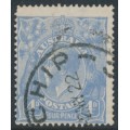 AUSTRALIA - 1922 4d blue KGV, ‘flaw in left wattles’ [2R59], used – ACSC # 112A(2)vf