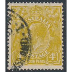 AUSTRALIA - 1933 4d olive KGV, ‘spur on right 4’ [4R23], used – ACSC # 117C(3)j